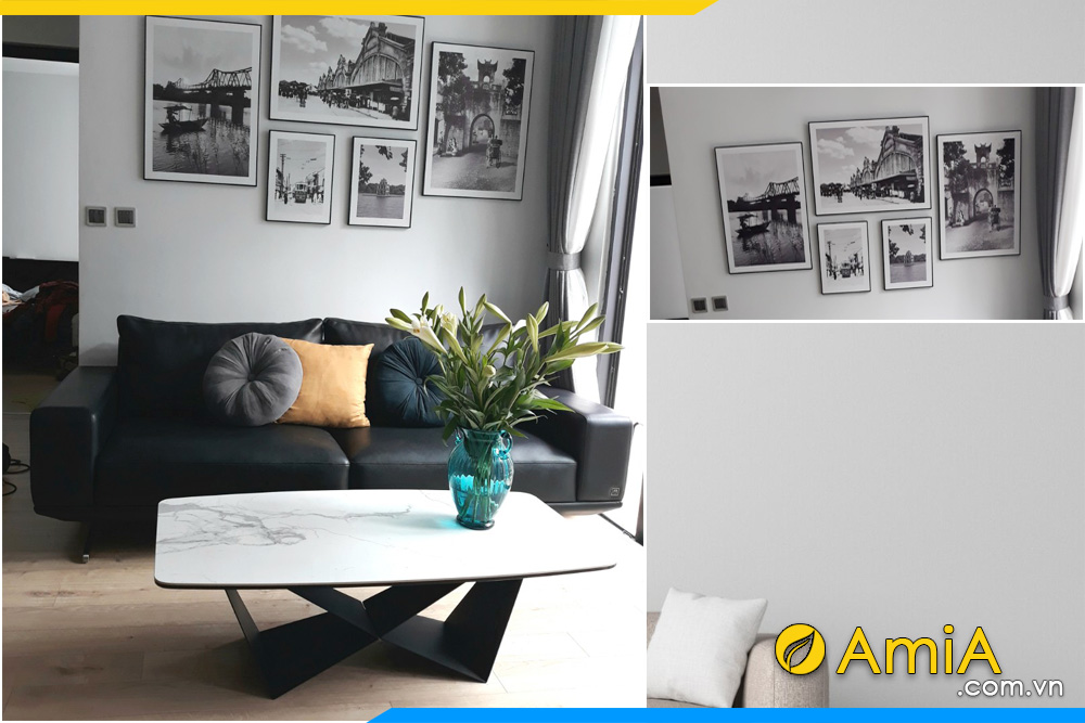 hình ảnh 5 Bộ khung tranh đen trắng treo phòng khách đẹp AmiA 9993
