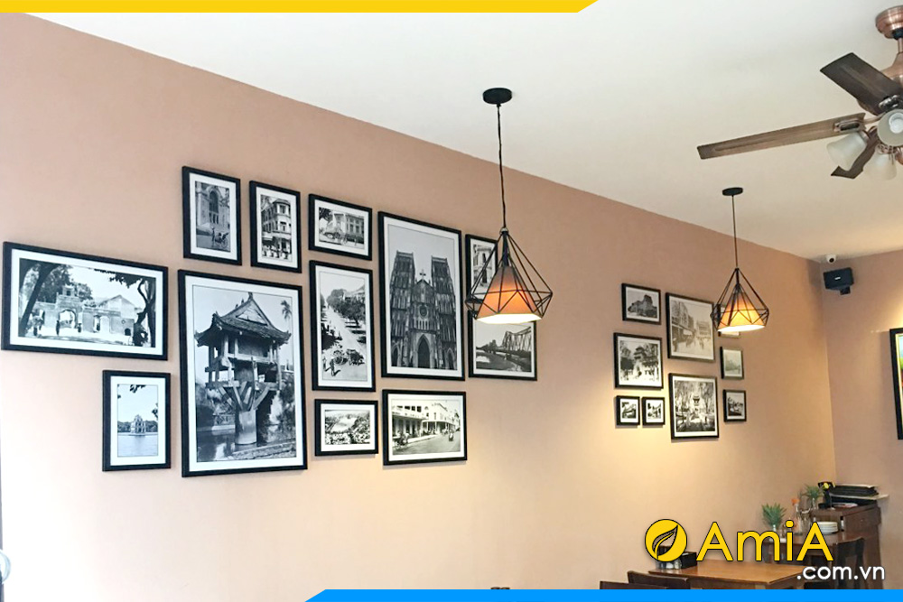 hình ảnh Bộ khung tranh Hà Nội xưa đen trắng treo quán cafe AmiA 9991
