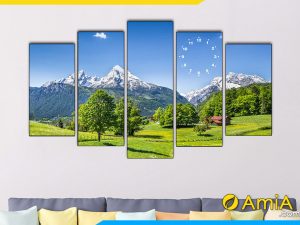 Hình ảnh Bộ tranh phong cảnh núi đá thảo nguyên đẹp hiện đại AmiA 1058