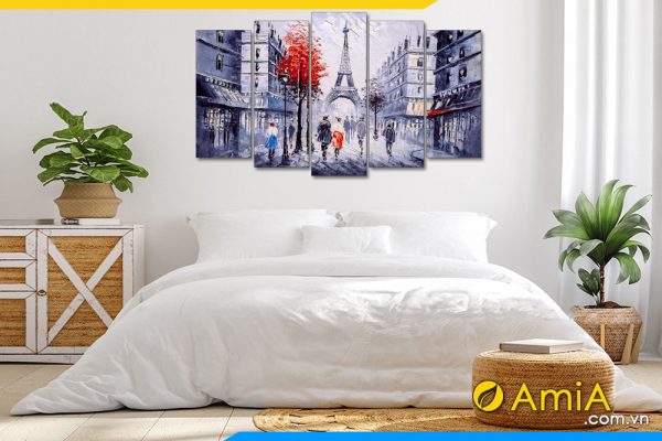 hình ảnh Bức tranh Châu Âu tháp Eiffel treo phòng ngủ AmiA CA127
