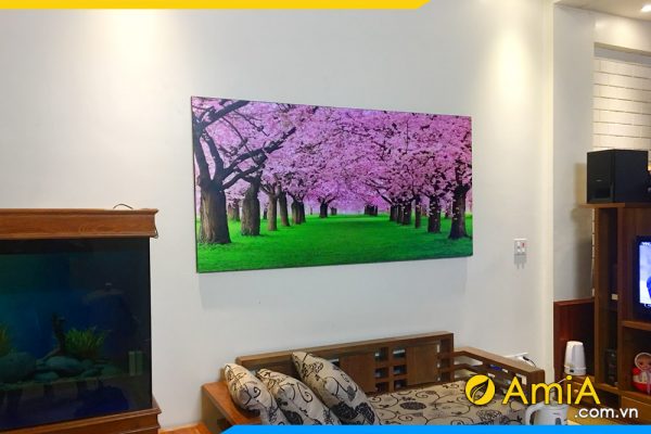 hình ảnh Bức tranh phong cảnh phòng khách hoa anh đào đẹp AmiA 342