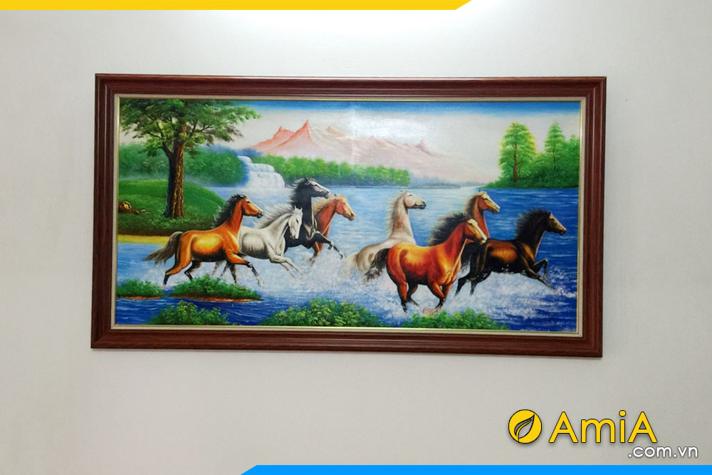 hình ảnh Bức tranh sơn dầu ngựa phi nước đại phòng khách AmiA TSD 352