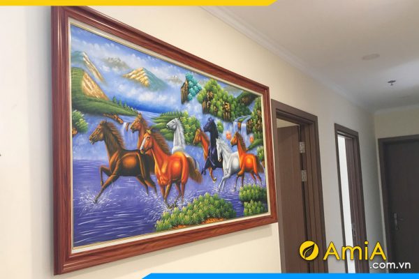 hình ảnh Bức Tranh sơn dầu ngựa phi nước đại phòng khách TSD 430