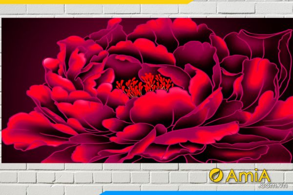 tranh treo tường đẹp hoa mẫu đơn mã AmiA 1167