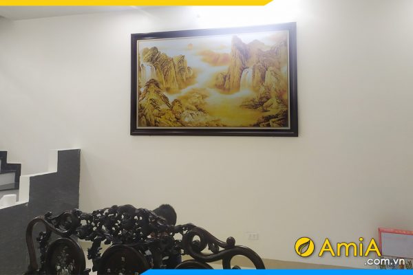 Hình ảnh Tranh núi vàng phong thủy treo tường phòng khách AmiA 1410