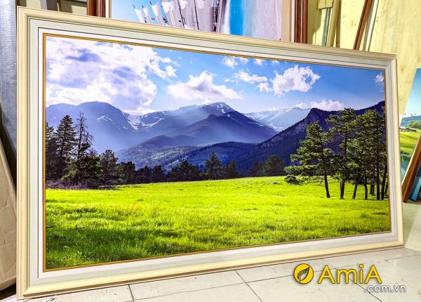 Hình ảnh Tranh phong cảnh đồi núi thảo nguyên xanh đẹp ý nghĩa AmiA NUI114