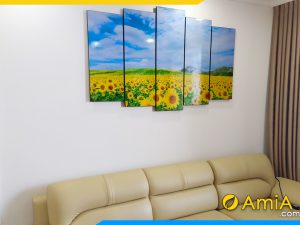 hình ảnh Tranh phòng khách hiện đại hoa hướng dương khổ lớn AmiA 1533