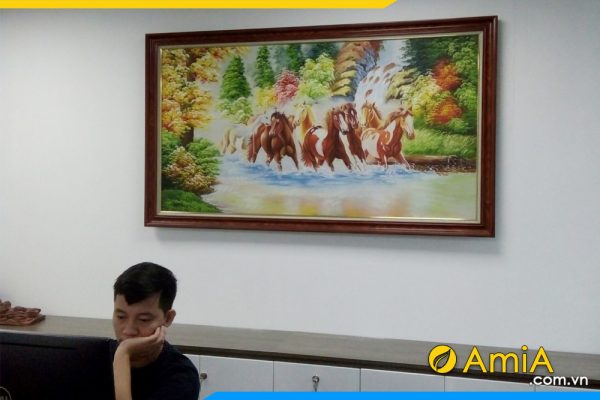 hình ảnh Tranh phòng khách sơn dầu mã đáo treo văn phòng AmiA TSD 426
