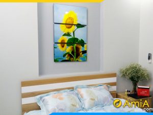 hình ảnh Tranh phòng ngủ Hoa Hướng Dương 3 tấm dọc AmiA 323