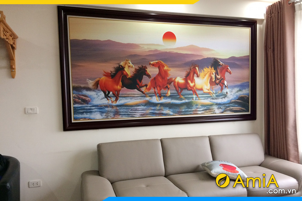 hình ảnh Bức tranh sơn dầu mã đáo thành công treo phòng khách AmiA TSD 445