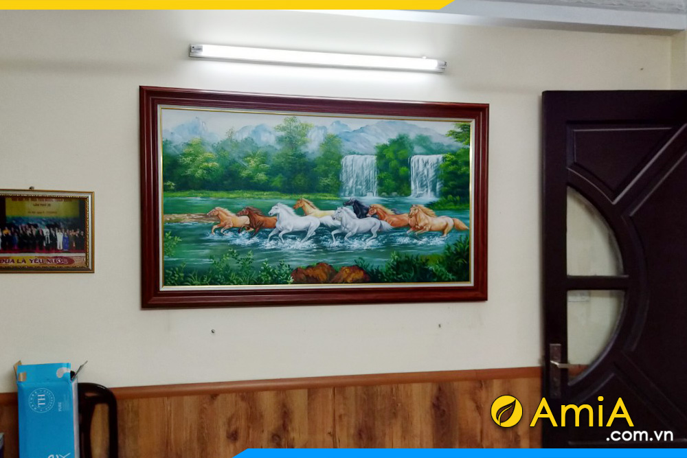 hình ảnh Bức Tranh sơn dầu ngựa treo tường phòng khách đẹp AmiA TSD 550