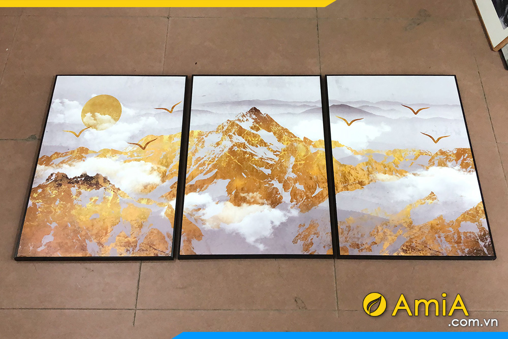 Hình ảnh Tranh treo tường đẹp núi vàng phong thủy AmiA 1489