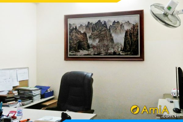 Hình ảnh Tranh treo tường phòng làm việc phong cảnh núi đá AmiA 715