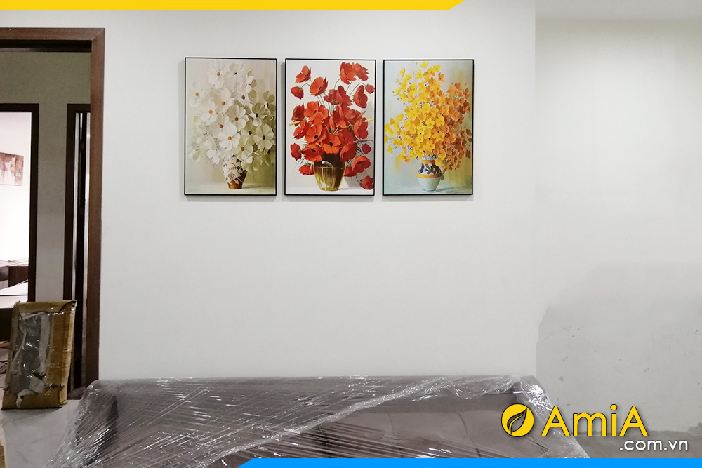 Hình ảnh Bộ tranh hoa trang trí tường đẹp hiện đại AmiA 1401