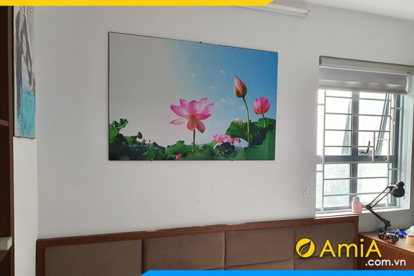 hình ảnh Bộ tranh treo tường phòng khách hoa sen hiện đại AmiA Sen 207