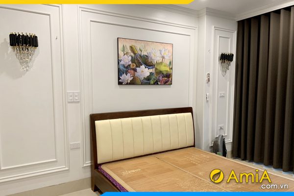 hình ảnh Bộ tranh treo tường phòng ngủ hoa sen trắng ý nghĩa AmiA Sen 206