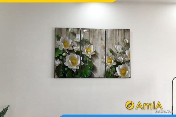 hình ảnh Bức Tranh treo tường hoa sen đẹp Hà Nội AmiA 1330 giả 3D
