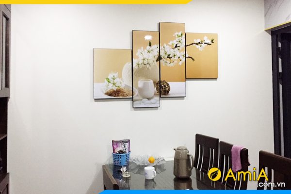 Hình ảnh Tranh trang trí bàn ăn đẹp hiện đại ghép bộ 4 tấm AmiA 1258