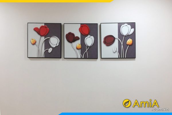 Hình ảnh Tranh treo tường canvas hoa tulip đẹp AmiA 4149