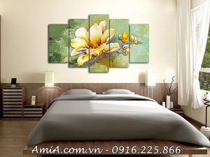 tranh hoa Mộc lan đẹp AmiA 1419 phong ngủ