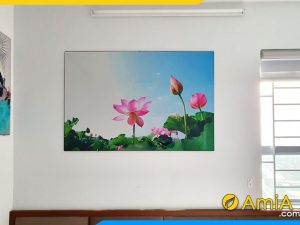 hình ảnh Tranh treo tường phòng khách hoa sen in ép gỗ 1 tấm AmiA Sen 207
