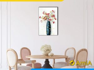 Hình ảnh Tranh bình hoa nghệ thuật treo tường phòng ăn đẹp AmiA 1740