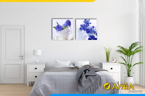 Hình ảnh Tranh treo phòng ngủ chủ đề hoa tím đẹp nhẹ nhàng AmiA 1156