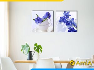 Hình ảnh Tranh treo tường hoa tím đẹp nhẹ nhàng ghép 2 bức AmiA 1156