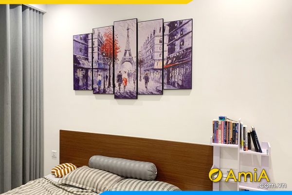 Hình ảnh Tranh 5 tấm in canvas treo tường phòng ngủ đẹp AmiA 2097