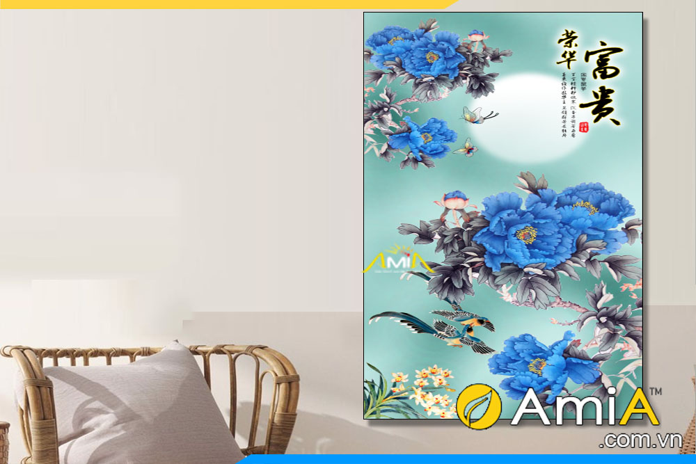 Mẫu tranh in trang trí phong cách Trung Quốc AmiA 2318