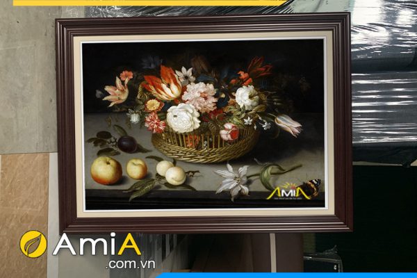 Bức tranh tĩnh vật hoa quả đẹp hiện đại được chụp thực tế mã AmiA 2329