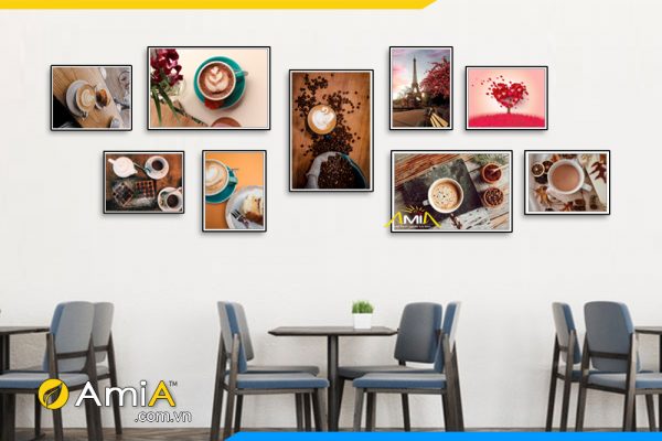 Bộ tranh canvas nhiều tấm treo quán cafe AmiA 2402