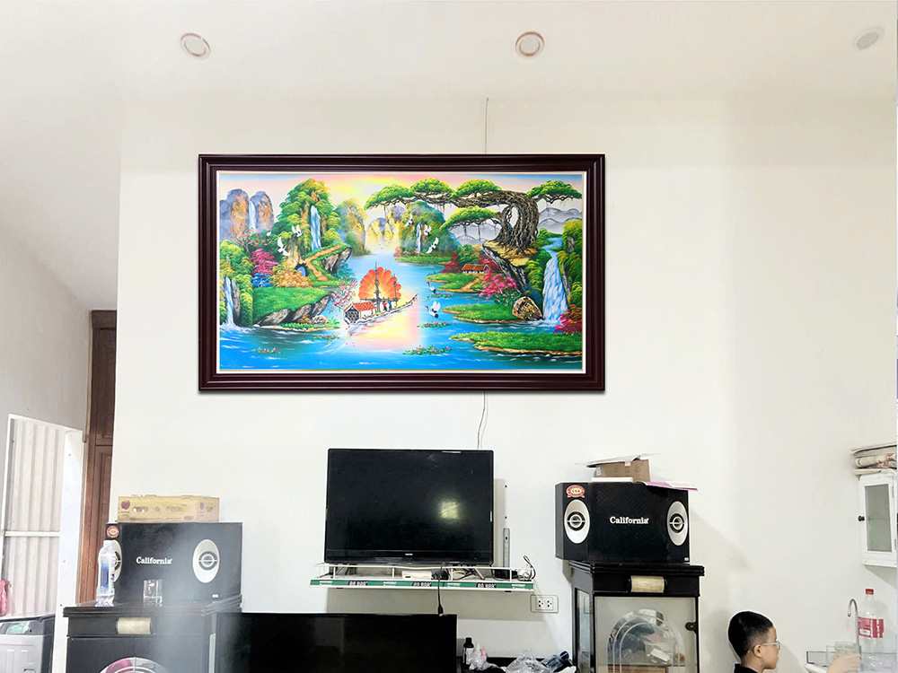 hinh anh tranh son thuy huu tinh son dau treo pk