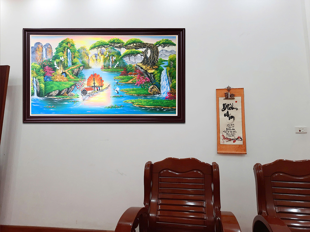 hinh anh tranh son thuy huu tinh son dau gia re