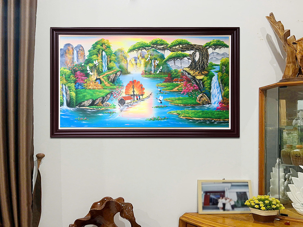 hinh anh tranh son thuy huu tinh son dau treo pk hien dai