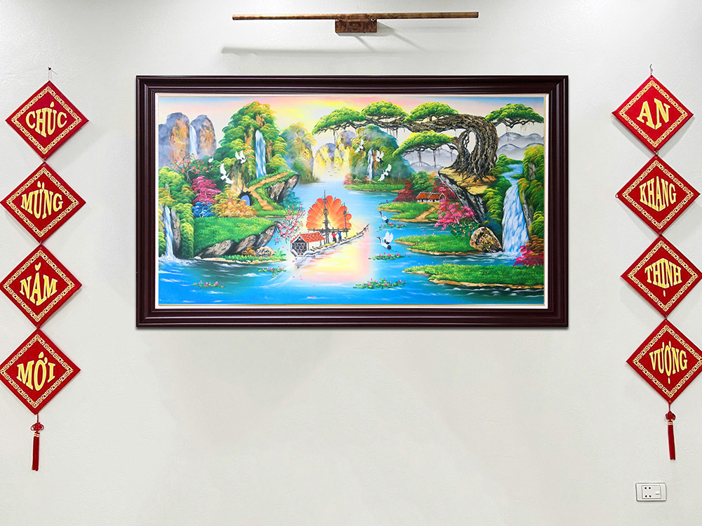 hinh anh tranh son thuy huu tinh son dau treo tuong pk