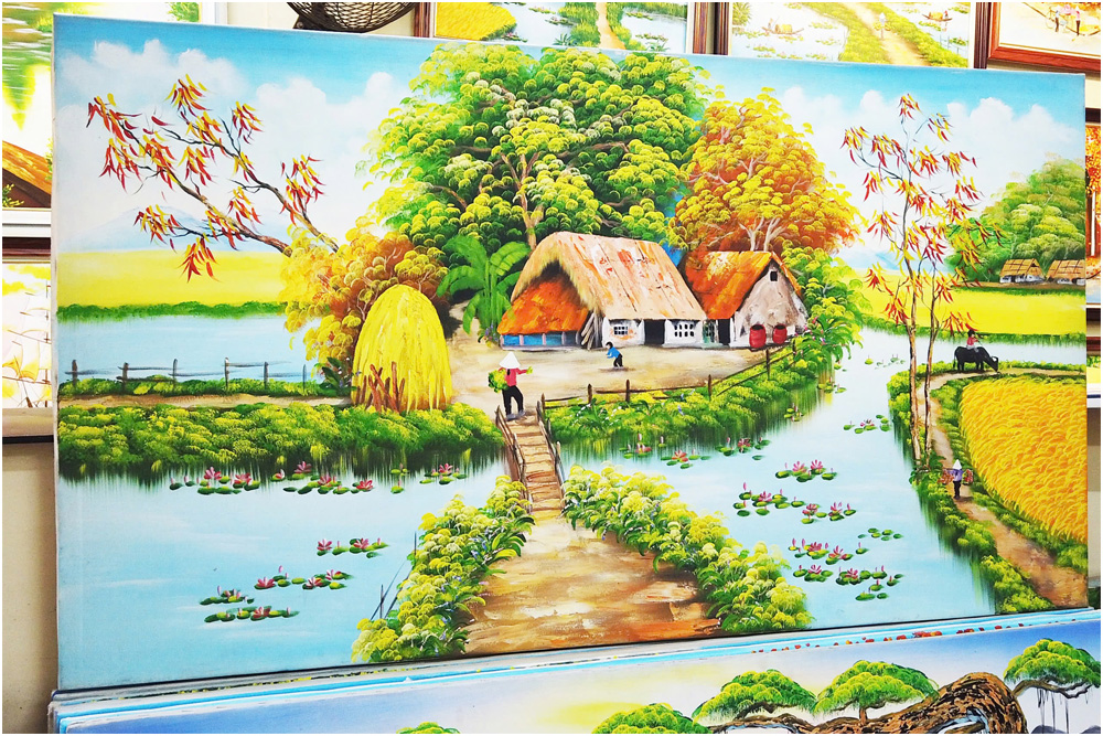 Ảnh chụp tranh Hà Nội quê hương em ngày mùa