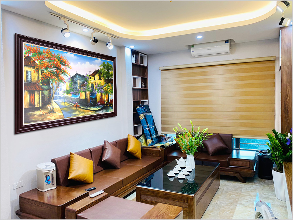buc tranh ve Ha Noi son dau kho lon hien dai