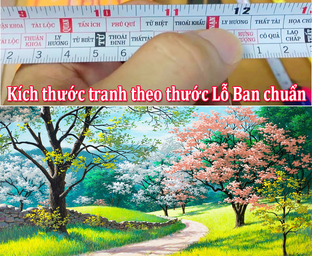 chon kich thuoc tranh phong khach nho hop phong thuy theo thuoc lo ban