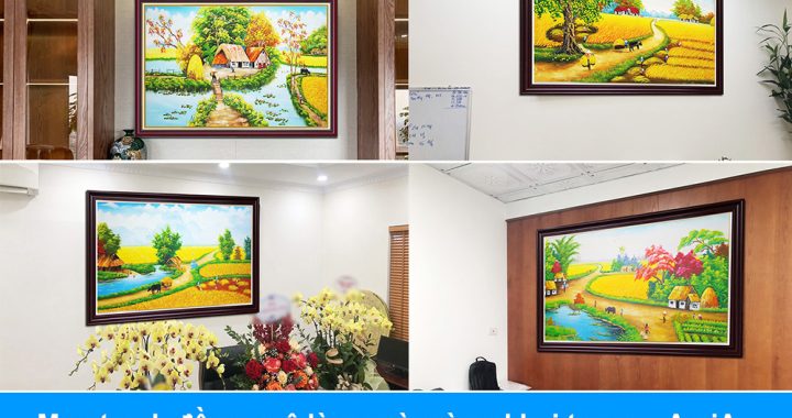Đặt mua tranh tặng khai trương ở Hà Nội phong cảnh đồng quê