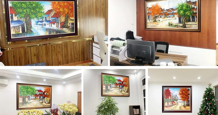 mua tranh ve pho co tang sep len chuc Ha Noi amia