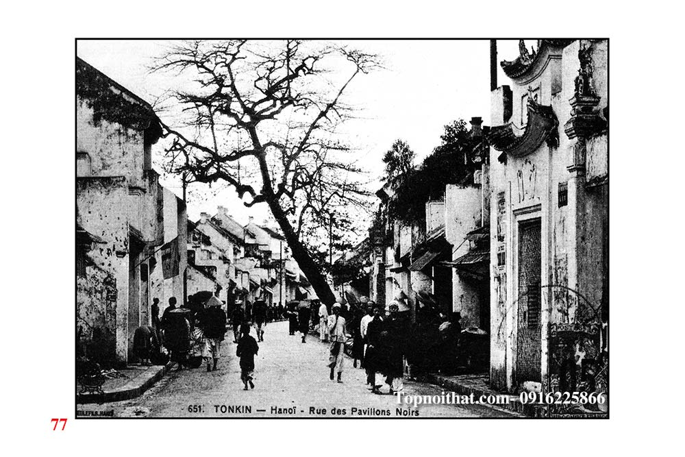 hinh anh tranh den trang pho ma may Ha Noi
