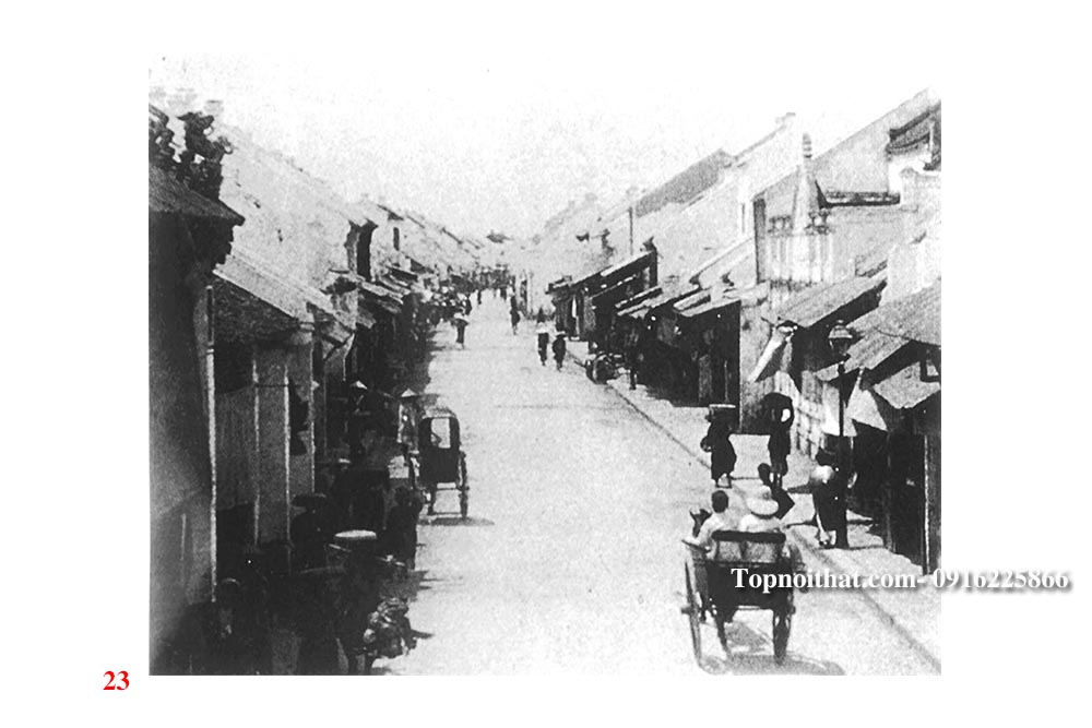 hinh anh tranh pho co Ha Noi Tonkin xua