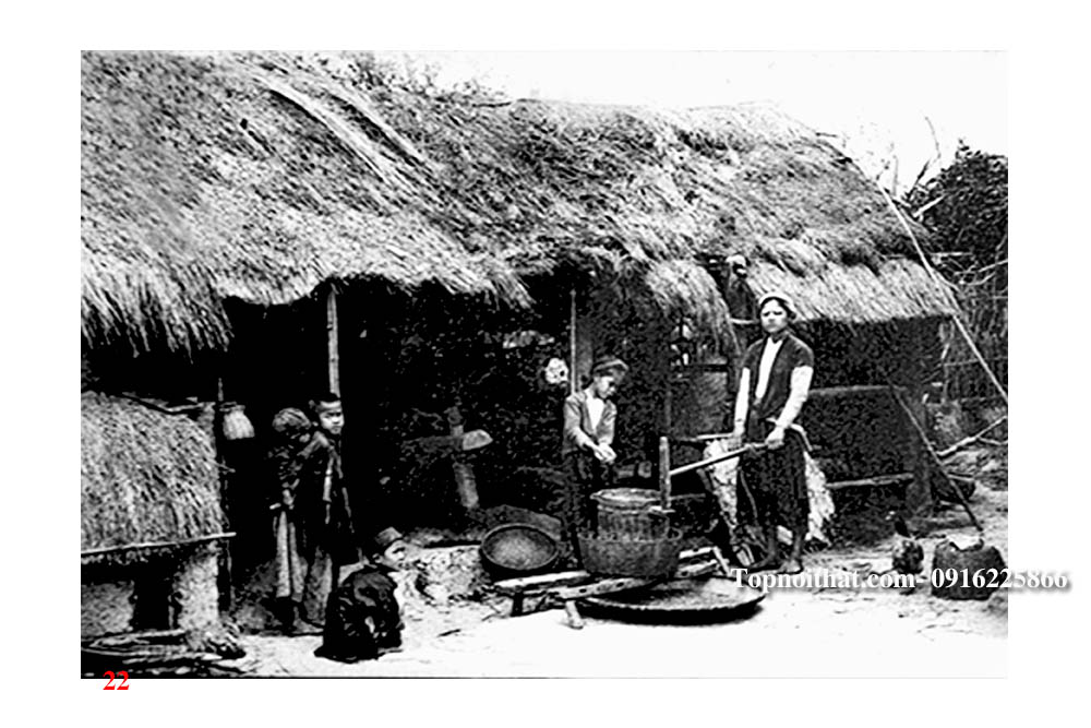 hinh anh nguoi dan xay lua o O Quang Truong Ha noi xua