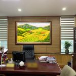 hinh anh tranh ve ruong bac thang ha noi giao ngay