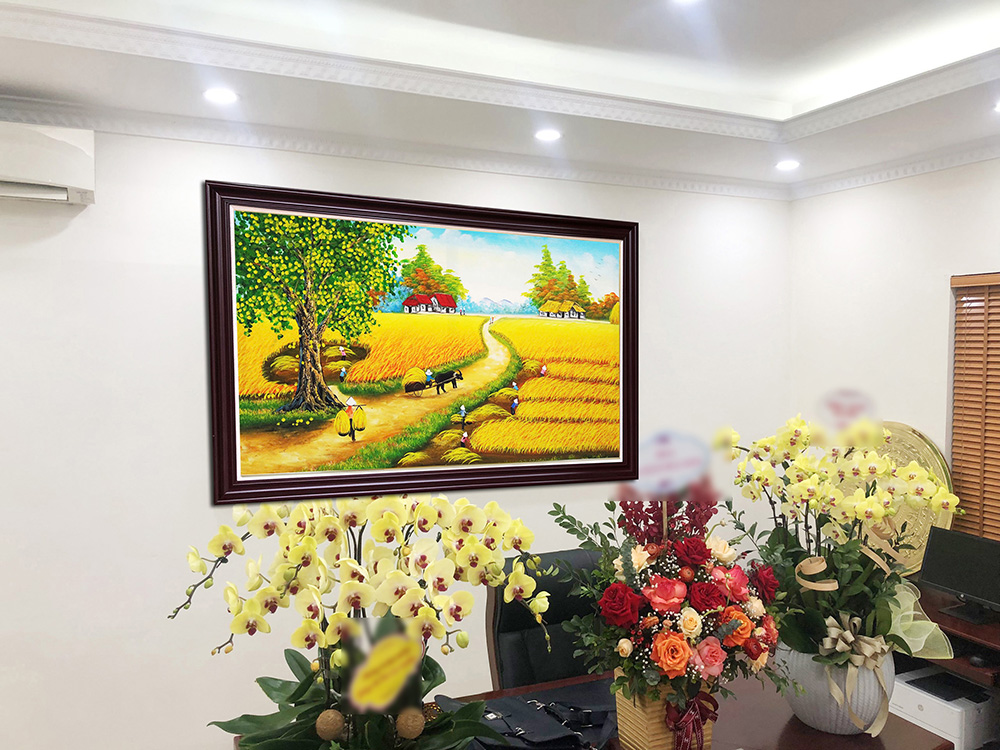 tranh dong que tang sep thang chuc y nghia