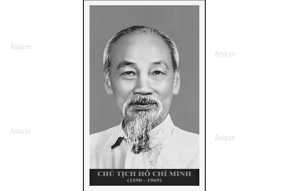 Ảnh chân dung Bác Hồ đen trắng BH05