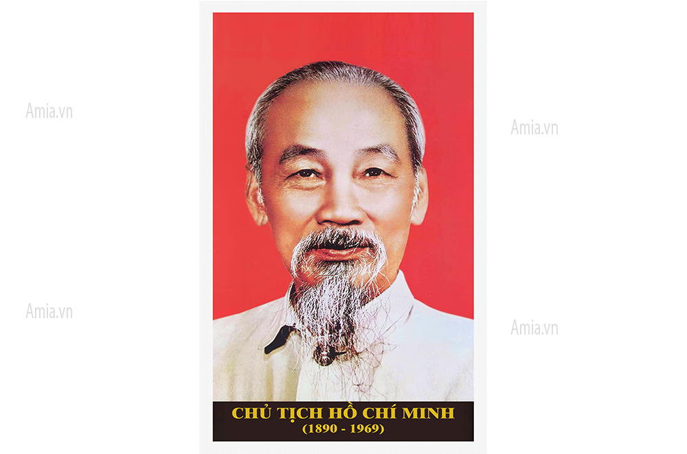 Ảnh chân dung Bác Hồ nền đỏ BH04
