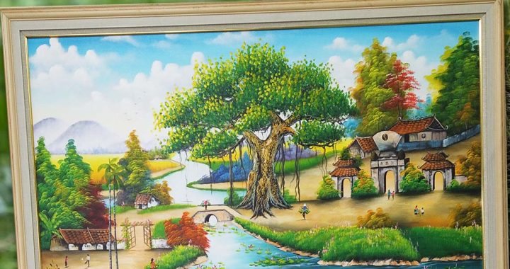 Tranh vẽ sơn dầu phong cảnh đồng quê có sẵn tại Amia