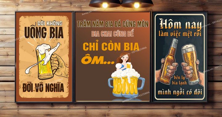 Tranh slogan trang trí quán bia, quán nhậu